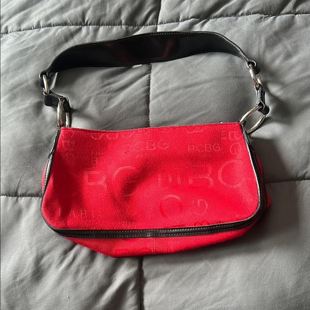 BCBG Red and Black Shoulder Bag